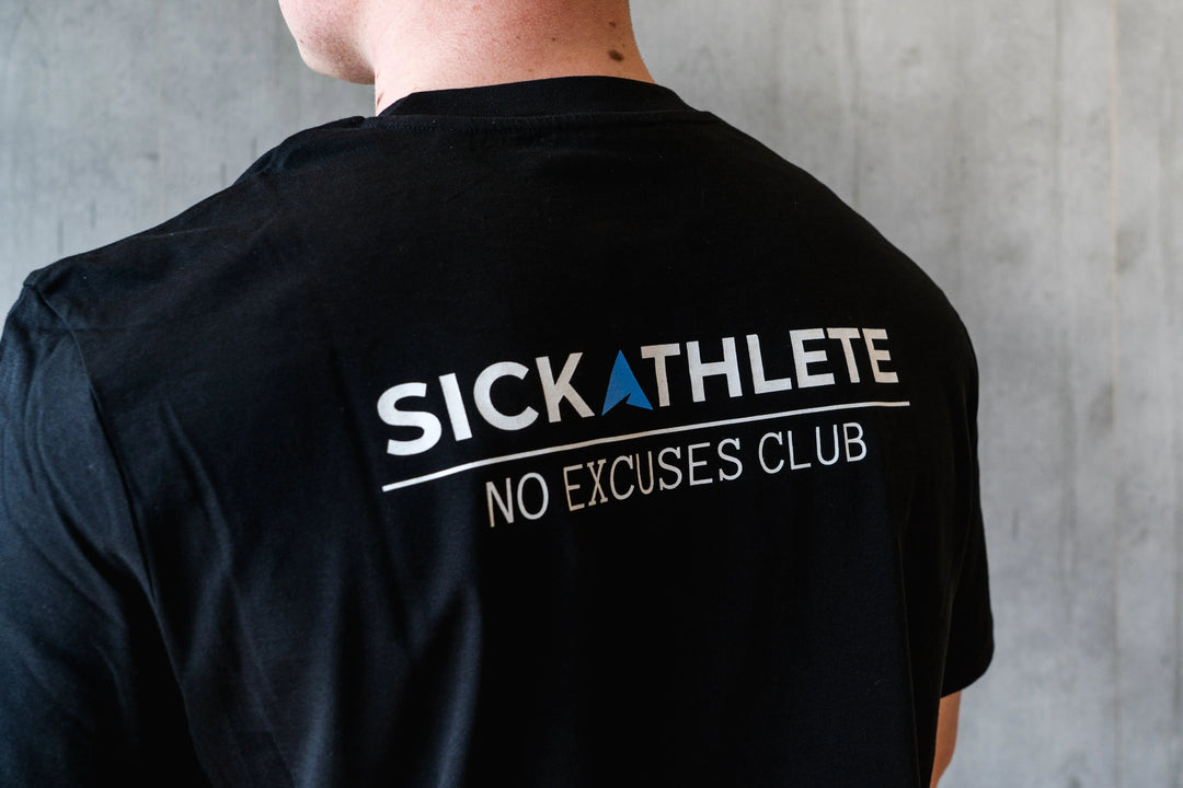 SICKATHLETE CLUB T-Shirt mit No Excuses Club Schriftzug